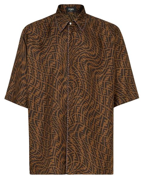 fendi ff vertigo print oversize shirt|Fendi Ff Vertigo Print Oversize Shirt in Brown for Men .